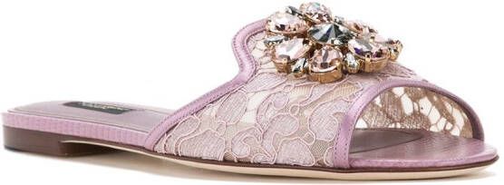 Dolce & Gabbana Bianca flat sandals Roze