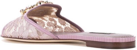 Dolce & Gabbana Bianca flat sandals Roze