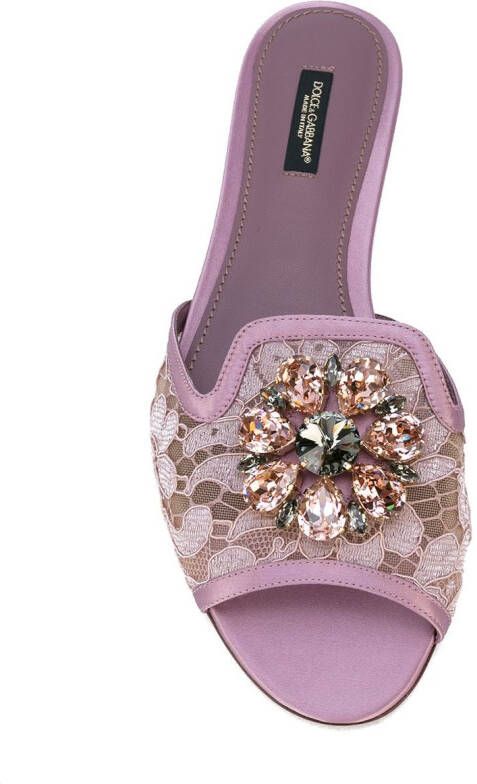 Dolce & Gabbana Bianca lace slippers Roze