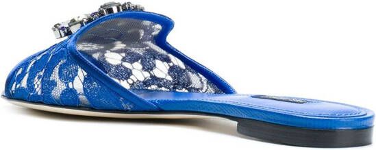 Dolce & Gabbana Bianca sandalen verfraaid met kristallen Blauw