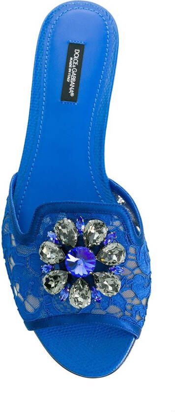 Dolce & Gabbana Bianca sandalen verfraaid met kristallen Blauw