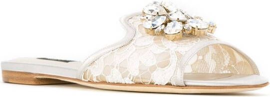 Dolce & Gabbana Bianca'platten sandallen Metallic