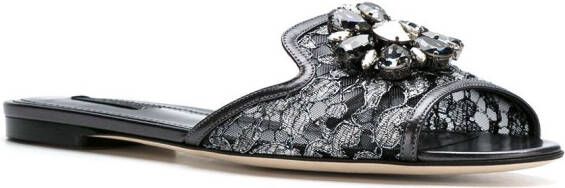 Dolce & Gabbana Bianca'platten sandallen Zwart