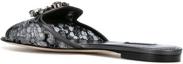 Dolce & Gabbana Bianca'platten sandallen Zwart