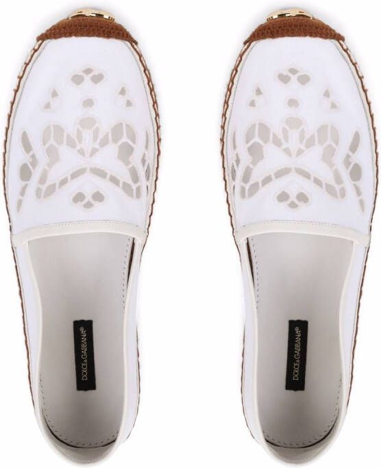Dolce & Gabbana Broderie anglaise espadrilles Wit