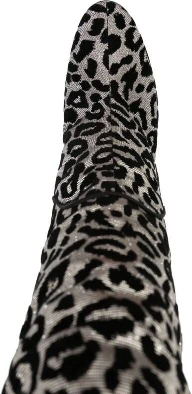 Dolce & Gabbana Cardinale laarzen met luipaardjacquard Grijs