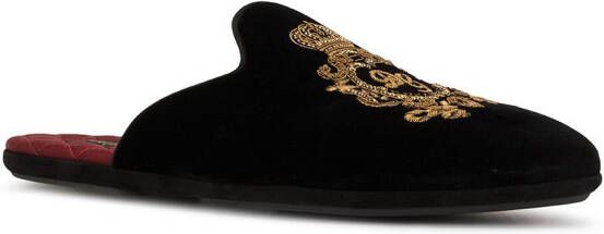 Dolce & Gabbana Coat Of Arms slippers Zwart