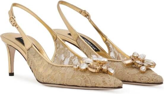 Dolce & Gabbana 60 mm Rainbow slingback pumps Beige