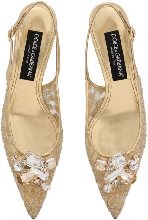 Dolce & Gabbana 60 mm Rainbow slingback pumps Beige