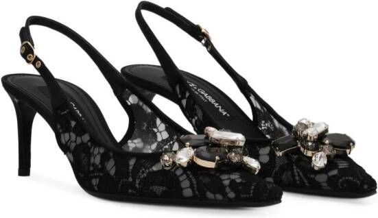 Dolce & Gabbana 60 mm Rainbow Lace slingback pumps Zwart