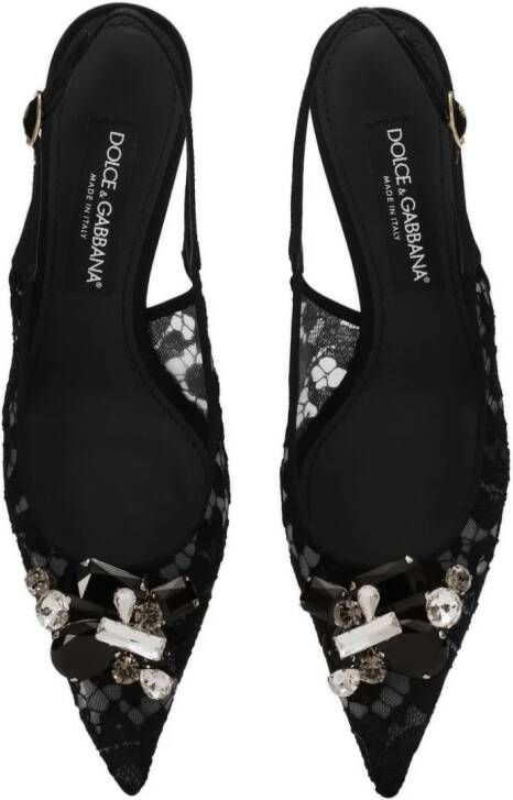 Dolce & Gabbana 60 mm Rainbow Lace slingback pumps Zwart