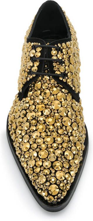 Dolce & Gabbana Derby schoenen met borduurwerk Goud