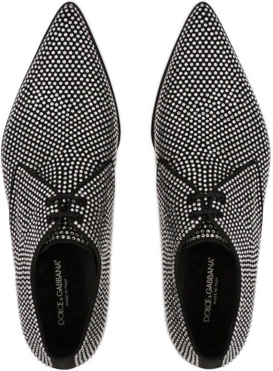 Dolce & Gabbana Derby schoenen met stras Zwart
