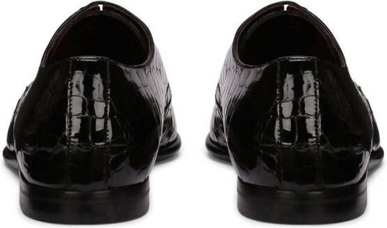 Dolce & Gabbana Derby schoenen met krokodillenleer-reliëf Zwart