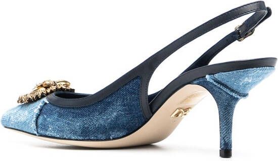 Dolce & Gabbana Devotion denim slingback pumps Blauw