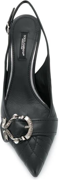 Dolce & Gabbana Devotion Matelassé slingback pumps Zwart