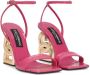 Dolce & Gabbana 3.5 105mm leren sandalen met krokodillen-reliëf Roze - Thumbnail 2