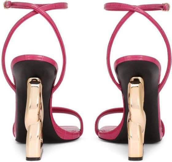 Dolce & Gabbana 3.5 105mm leren sandalen met krokodillen-reliëf Roze