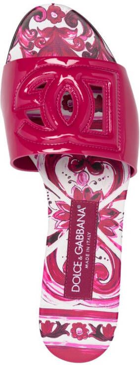 Dolce & Gabbana Slippers met logo Roze