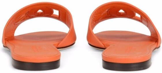 Dolce & Gabbana Leren sandalen met DG-logo Oranje