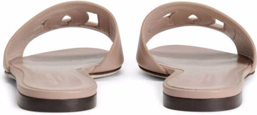 Dolce & Gabbana Leren sandalen met DG-logo Roze