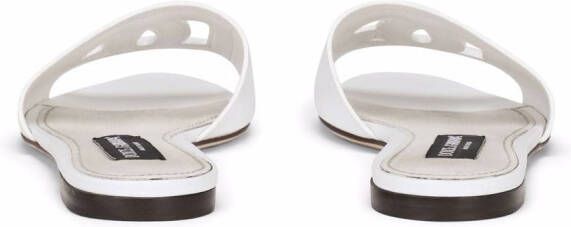Dolce & Gabbana Leren sandalen met DG-logo Wit