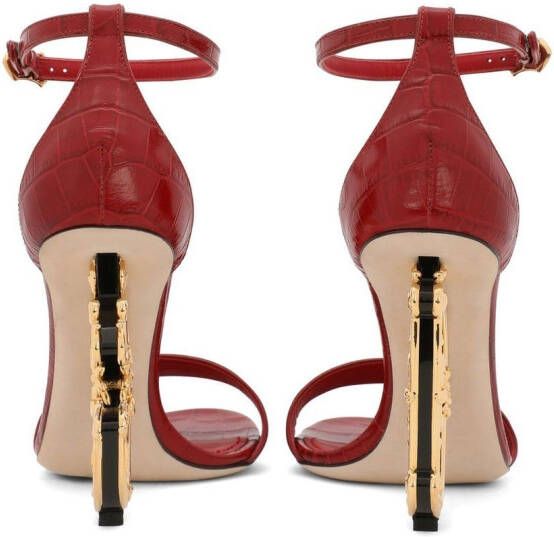 Dolce & Gabbana Baroque DG leren 105mm sandalen Rood