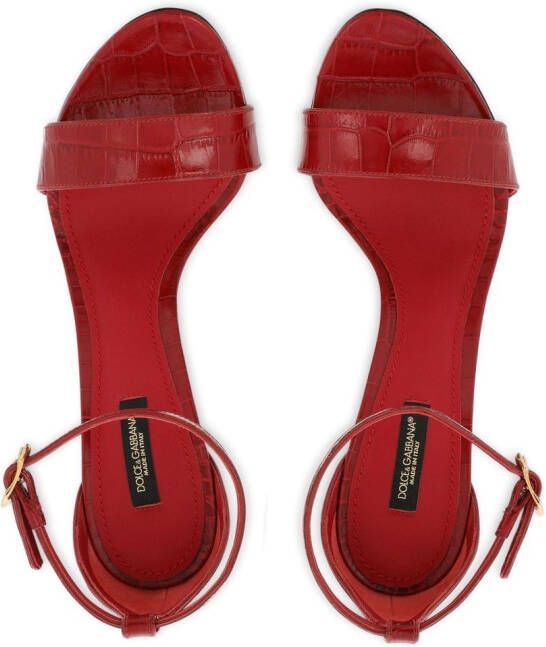 Dolce & Gabbana Baroque DG leren 105mm sandalen Rood