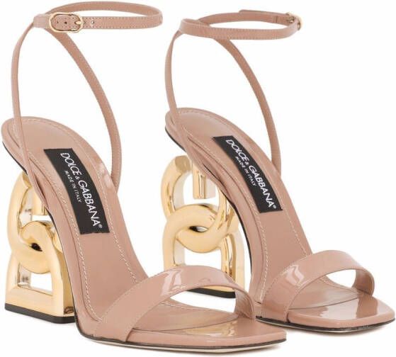 Dolce & Gabbana 3.5 lakleren 105mm sandalen Beige