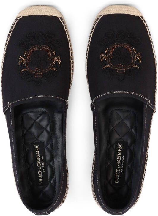 Dolce & Gabbana Espadrilles met geborduurd logo Zwart