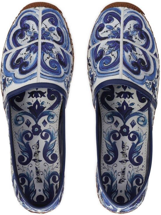 Dolce & Gabbana Espadrilles met print Blauw