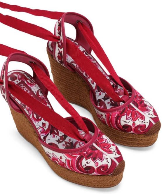 Dolce & Gabbana Espadrilles met print Rood