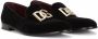 Dolce & Gabbana Fluwelen slippers met logo Zwart - Thumbnail 2