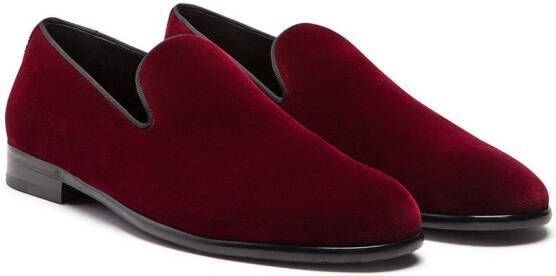 Dolce & Gabbana Fluwelen slippers Rood