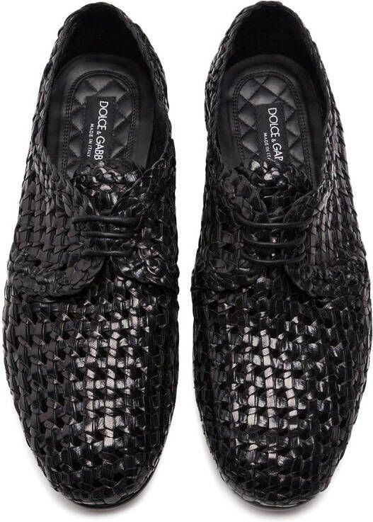 Dolce & Gabbana Geweven derby schoenen Zwart