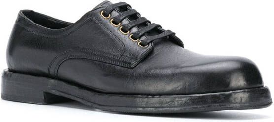 Dolce & Gabbana Horsehide derby schoenen Zwart