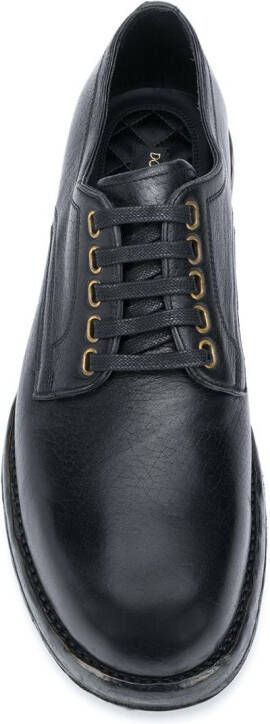 Dolce & Gabbana Horsehide derby schoenen Zwart