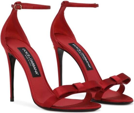 Dolce & Gabbana Keira satijnen sandalen Rood