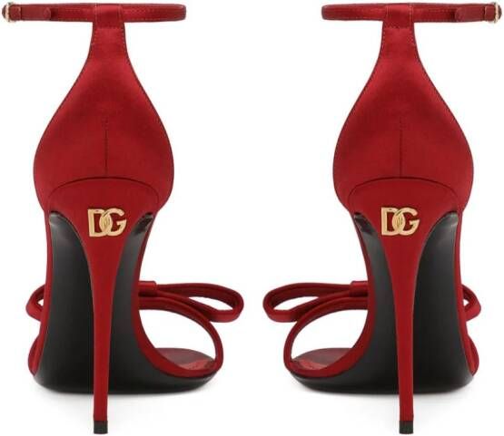 Dolce & Gabbana Keira satijnen sandalen Rood