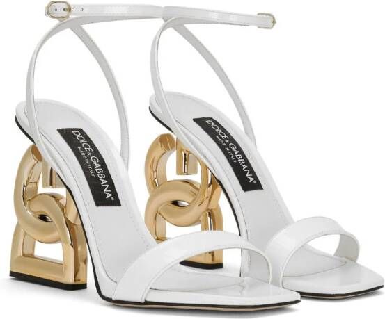 Dolce & Gabbana Keira 105mm DG-heel sandals Wit