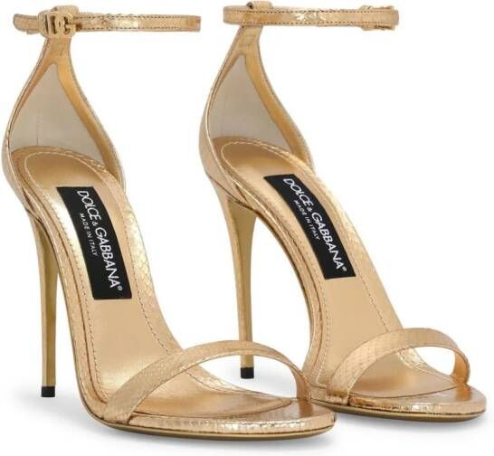 Dolce & Gabbana Keira 105mm leren sandalen Goud