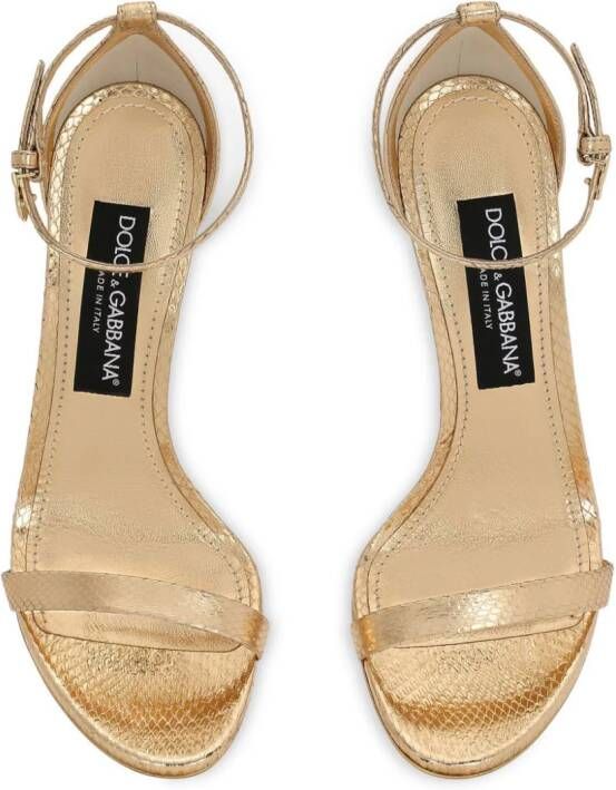 Dolce & Gabbana Keira 105mm leren sandalen Goud