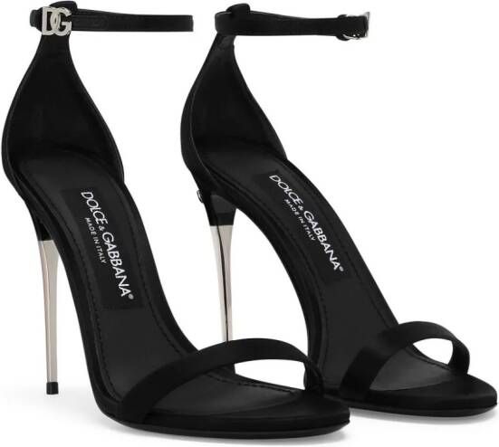 Dolce & Gabbana Keira 105mm leren sandalen Zwart