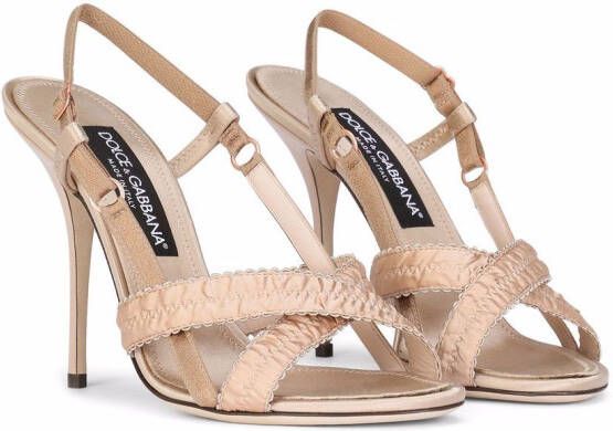 Dolce & Gabbana 105mm sandalen met gekruiste bandjes Beige