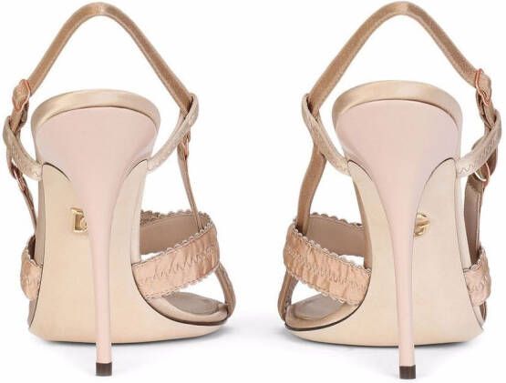 Dolce & Gabbana 105mm sandalen met gekruiste bandjes Beige