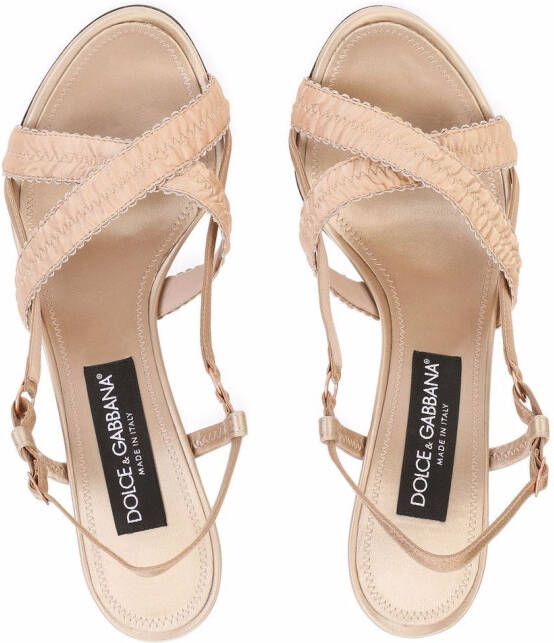 Dolce & Gabbana 105mm sandalen met gekruiste bandjes Beige