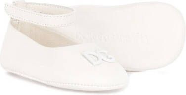 Dolce & Gabbana Kids Ballerina pumps met logo Wit