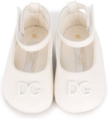 Dolce & Gabbana Kids Ballerina pumps met logo Wit