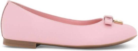 Dolce & Gabbana Kids Lakleren ballerina's met DG-logo Roze