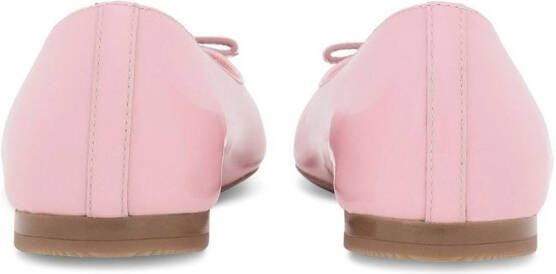 Dolce & Gabbana Kids Lakleren ballerina's met DG-logo Roze